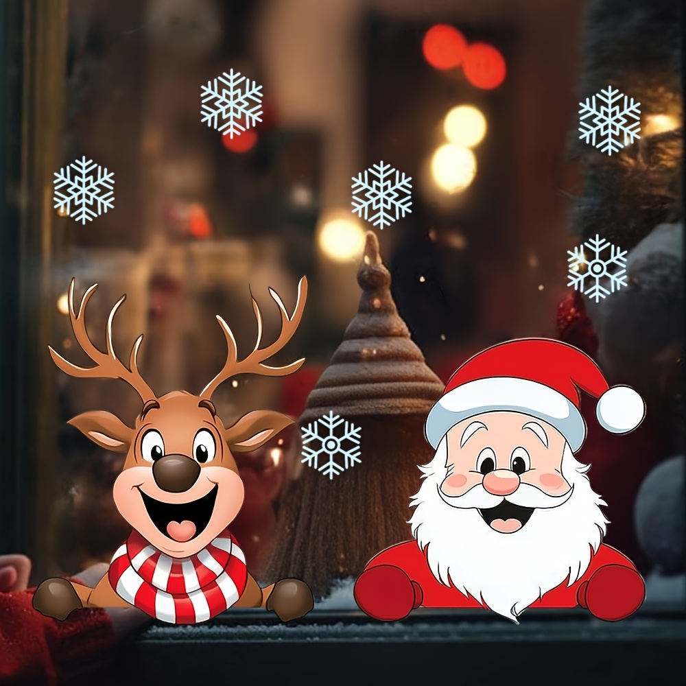 Snowflake Window Decal - Adesivi natalizi per finestre: renne, Babbo