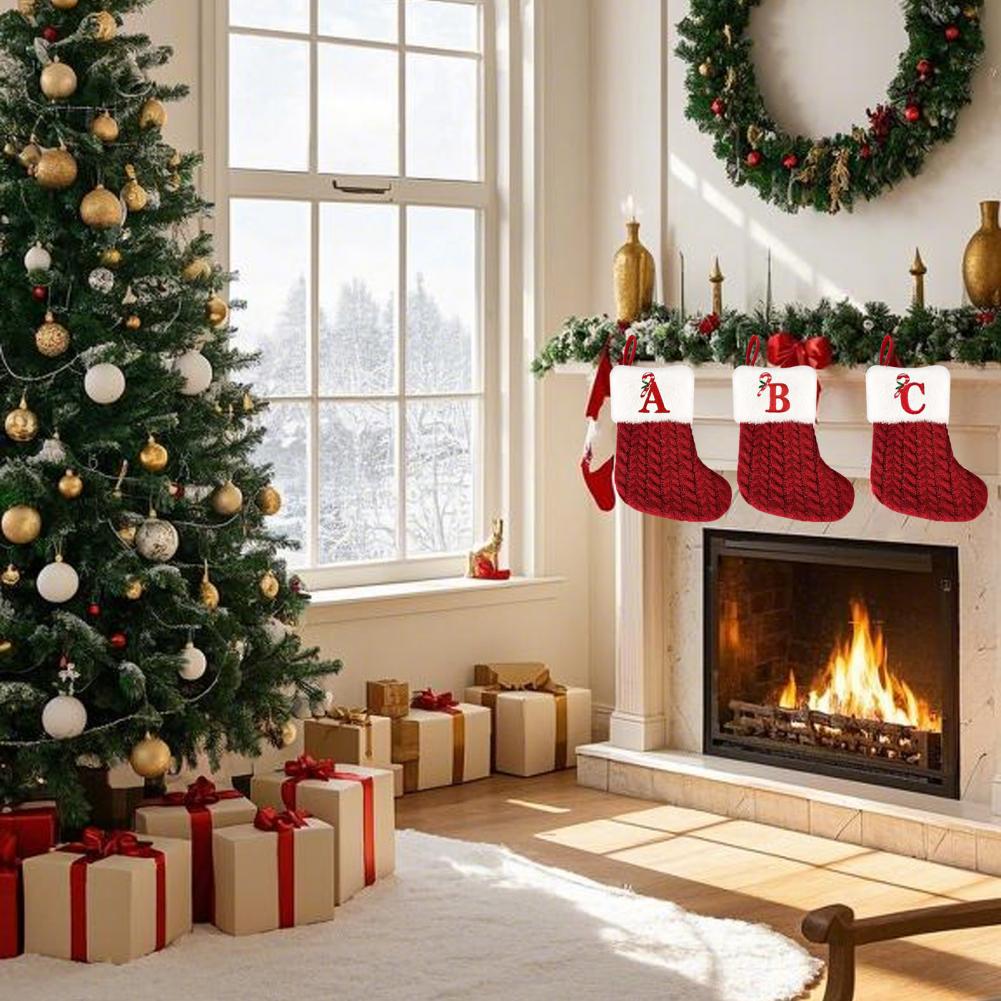 Christmas Stocking Hanging - Calze natalizie, calze decorative con lettere,