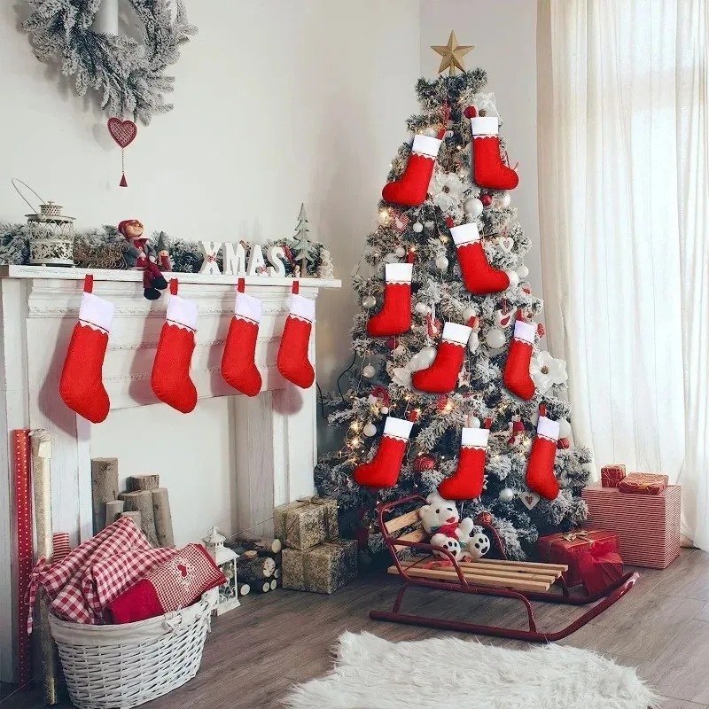 Set di 12-24 Calze di Natale d - Christmas Stocking Hanging recensione e prezzo